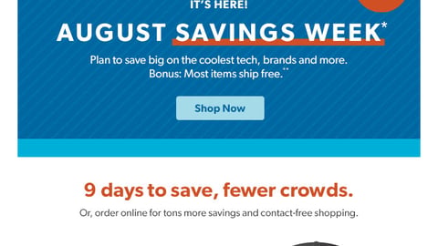 Sam's Club August Savings Event Email